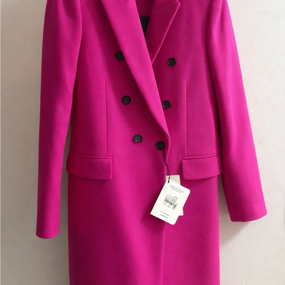 ZARA x Manteco Hot Pink Wool Blend Tailored Coat – Size Small – NWT $189 - Picture 5 of 5